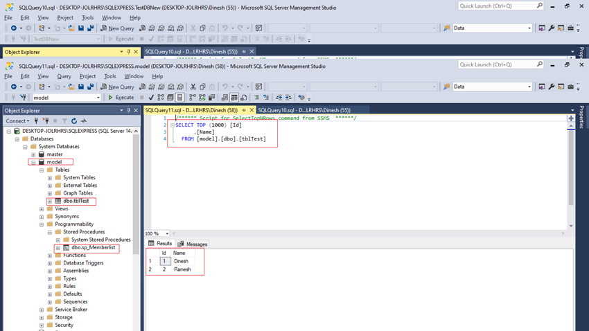 Create Database with Pre-Defined Schema - SQL Server